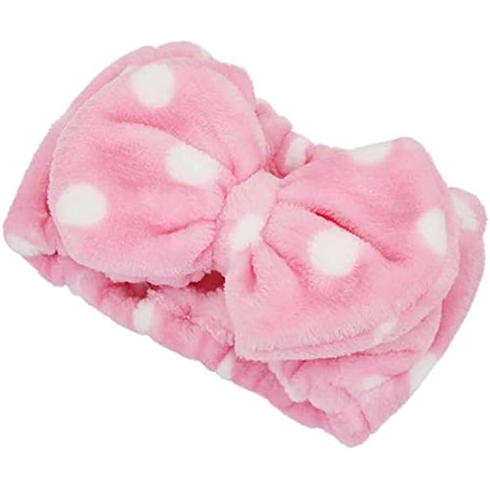 Excefore Super Soft Caroset Wash Cosmetic Headband, Headbands for Washing Face Shower Spa Mask Soft Carol Fleece Hairlace Headband Turban Bowknot Washing Face - Image 2